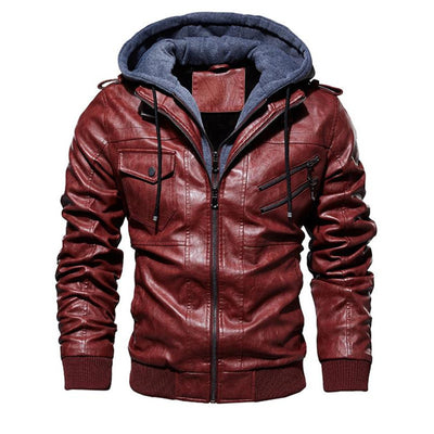 PU washed leather coat