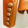 Ladies Suit Brown Leather Jacket