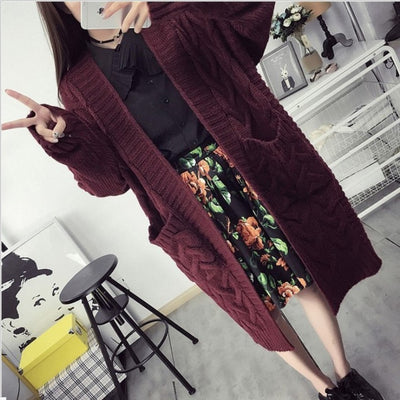 Ladies Twist Pocket Sweater Jacket