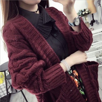 Ladies Twist Pocket Sweater Jacket
