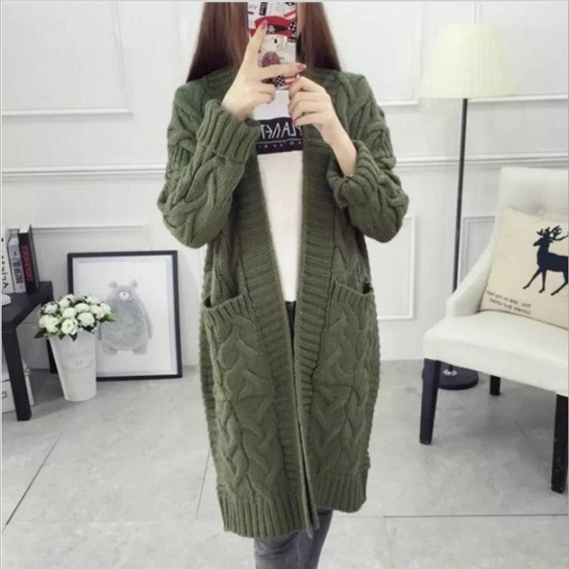 Ladies Twist Pocket Sweater Jacket