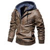PU Washed Leather Coat
