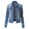 Ladies ripped denim jacket
