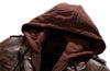 PU washed leather coat