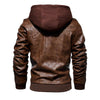 PU washed leather coat