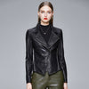 Slim-fit trendy PU ladies jacket leather jacket