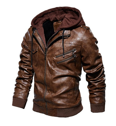 PU Washed Leather Coat